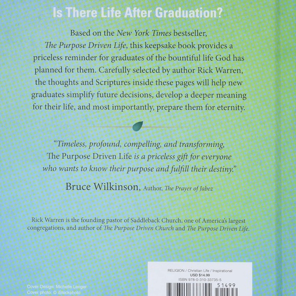 The Purpose Driven Life Selected Thoughts Scriptures 4 the Graduate Gift Book - Picture 2 of 2